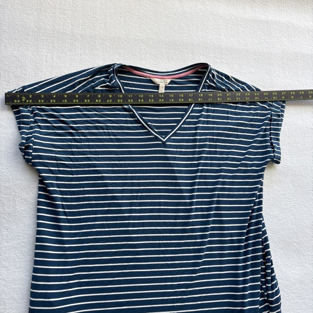 Matilda Jane Women Set Sail Maxi Dress‎ Teal Blue White Stripe Pockets Sz Large - Picture 4 of 8